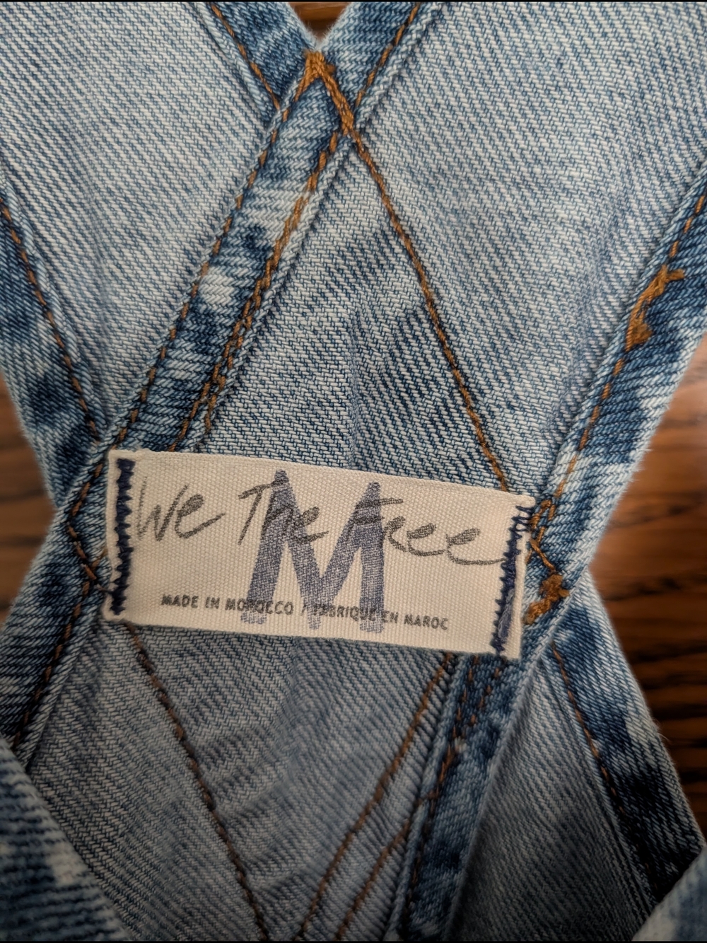 Free People Ziggy Denim Overalls With Bleach Splatter Medium - Picture 6 of 11